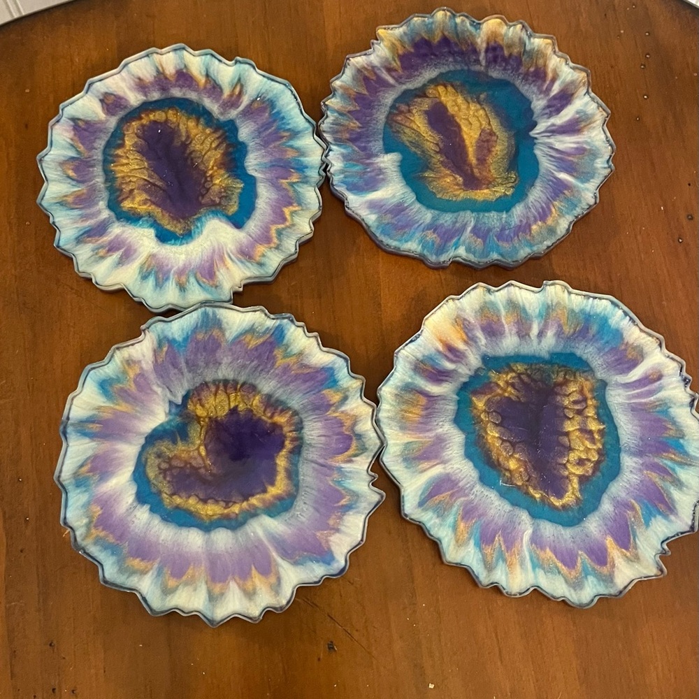 Colorful Resin‎ Coasters Set - Picture 2 of 4